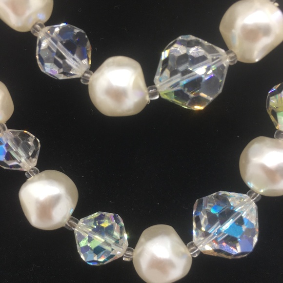 Vintage Aurora Borealis Two Strand Beaded Necklace - Picture 1 of 2